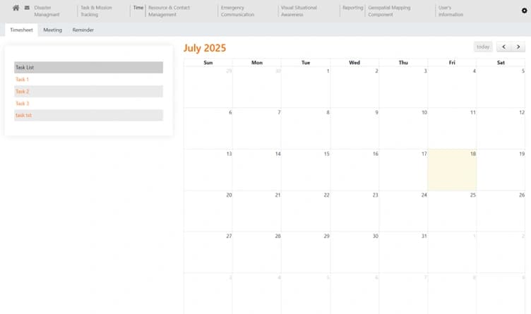 Task Calendar View