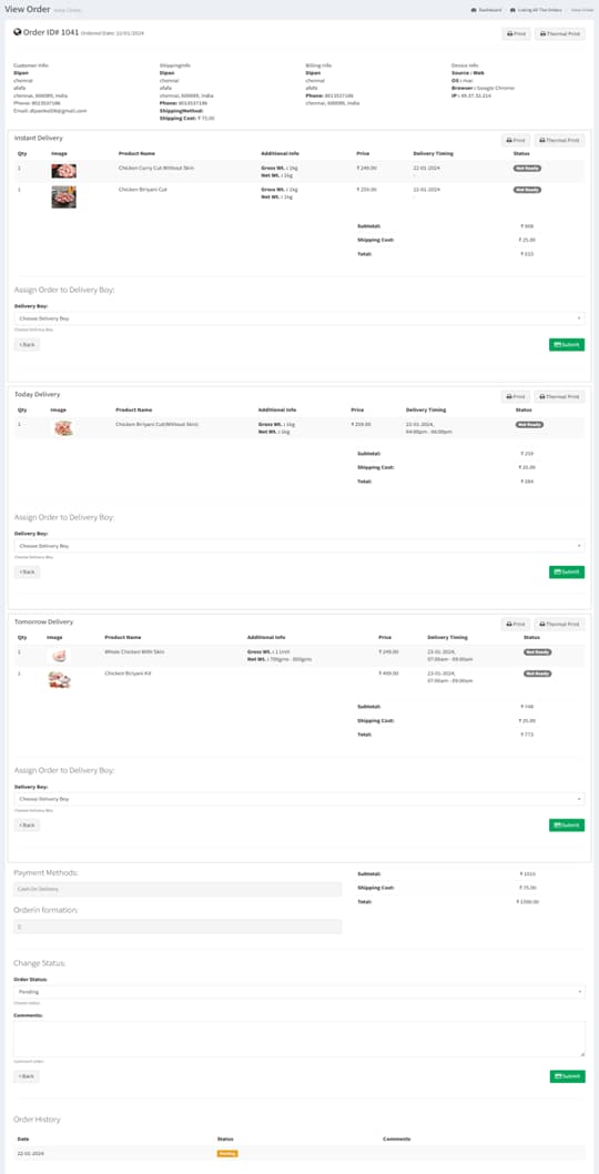 Order & Delivery Management