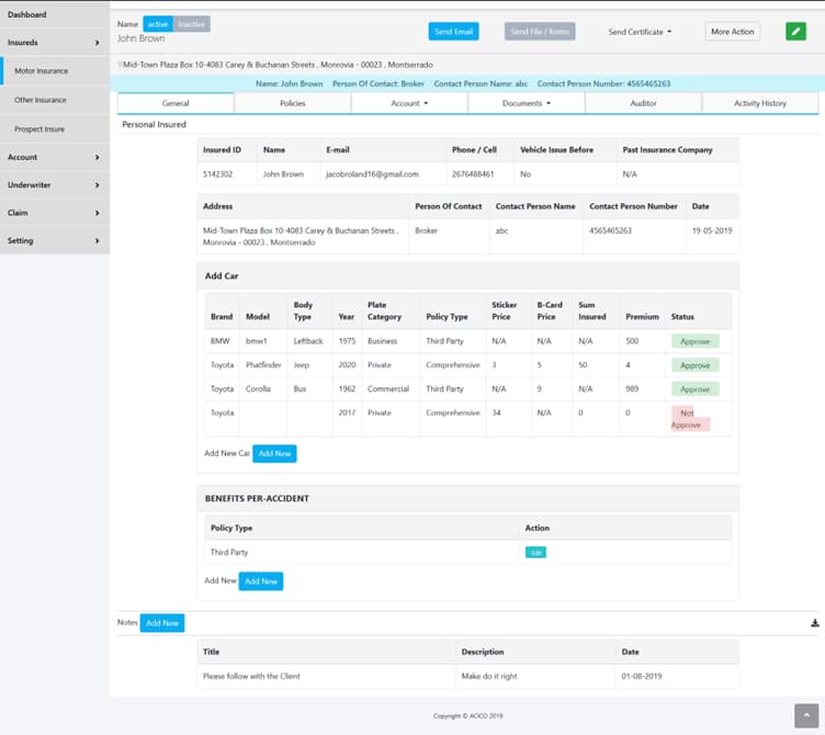 Activity History