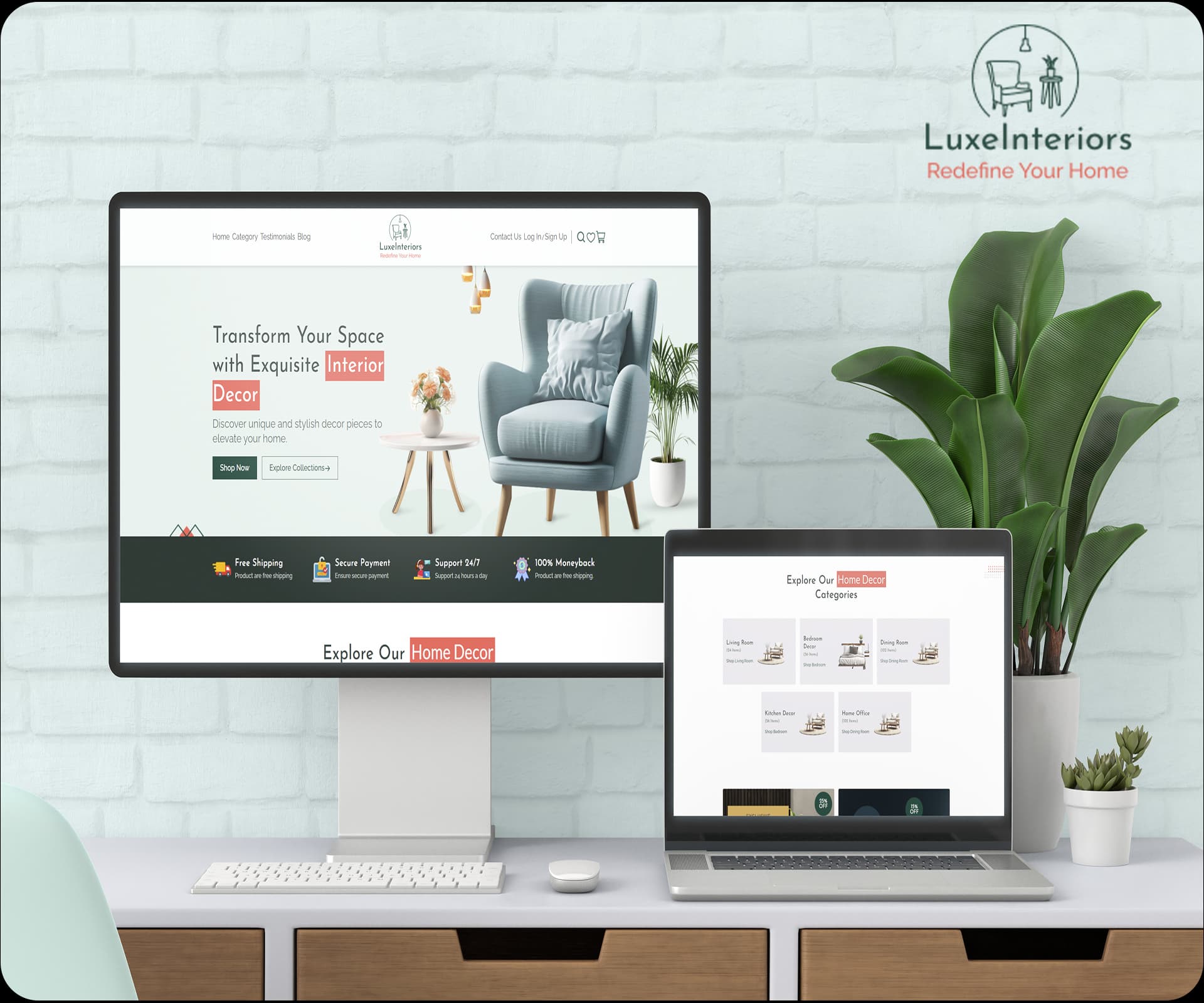 Modern Interior Design Website with Elegant Visual Experience Image