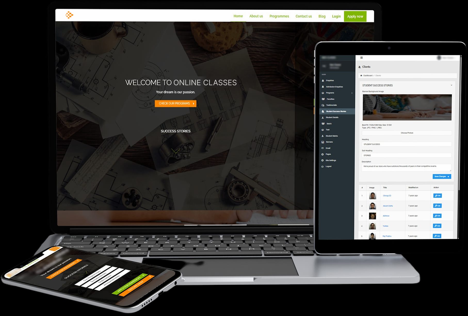 Laravel education management system Website